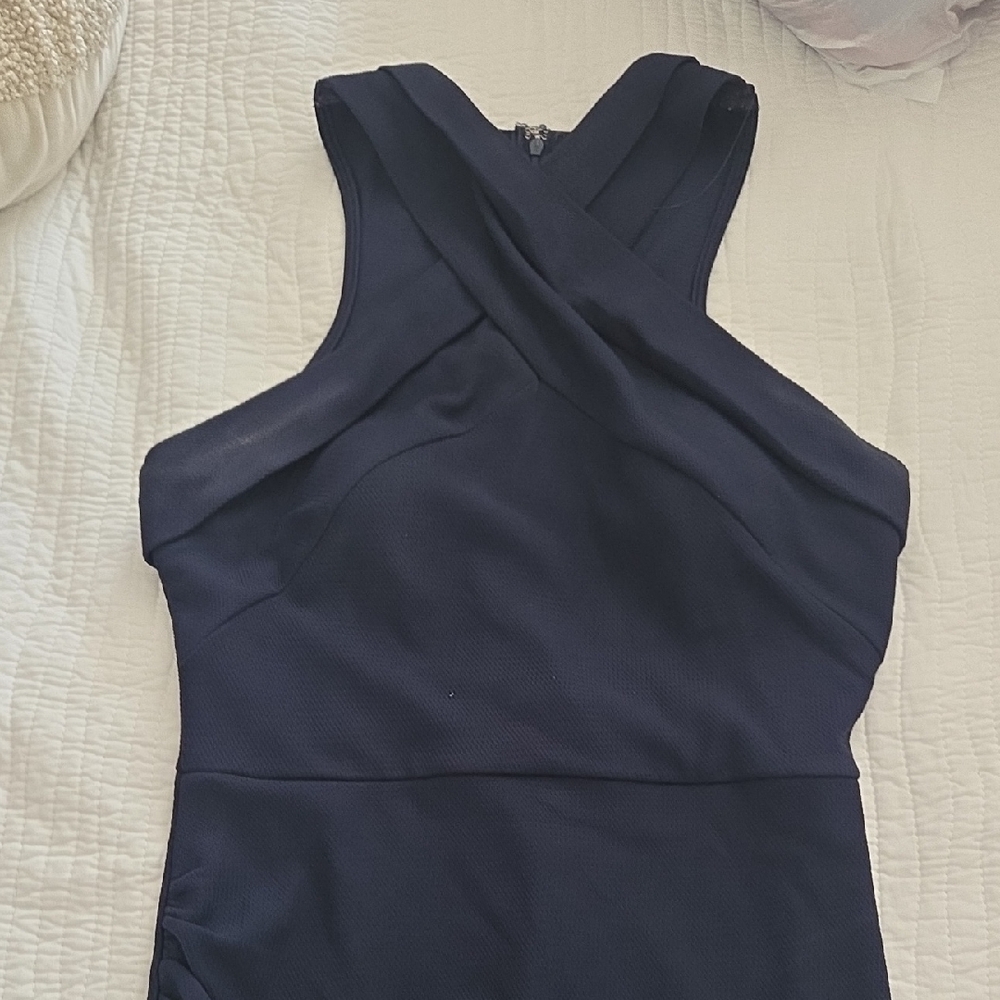 Elegant Navy Sleeveless Dress